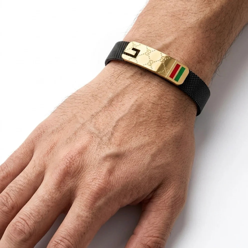 BRACELET GUCCII NOIR DORE
