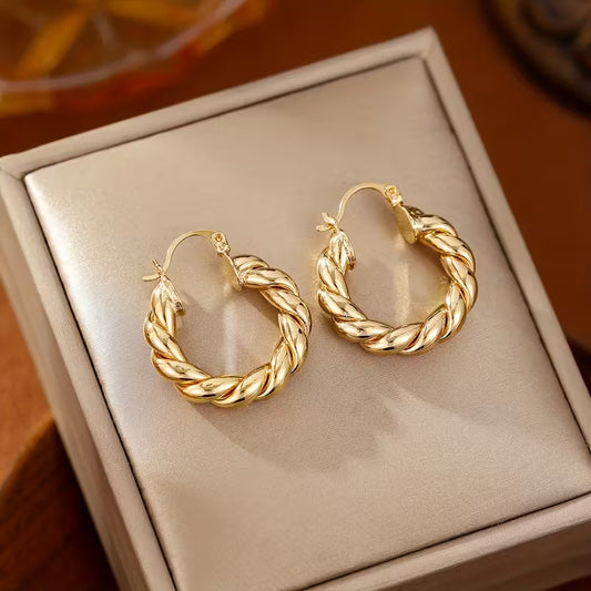 Boucles d'Oreilles Torsadées Tressées