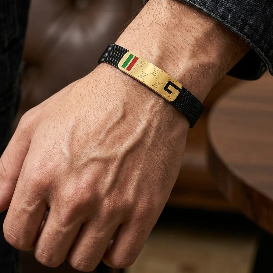 BRACELET GUCCII NOIR DORE