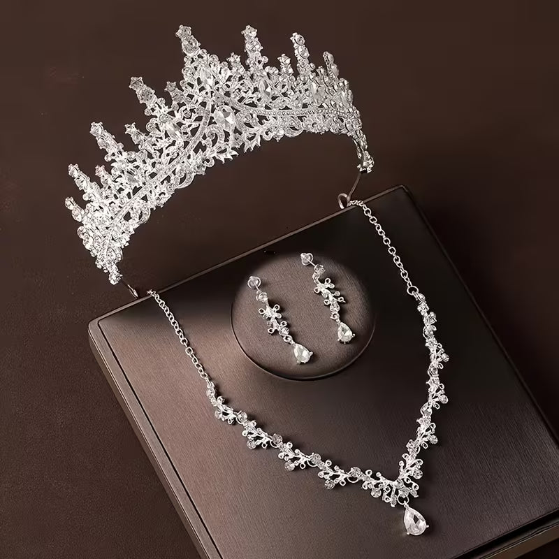 Nouveau Diadème de Mariée avec Couronne en Strass