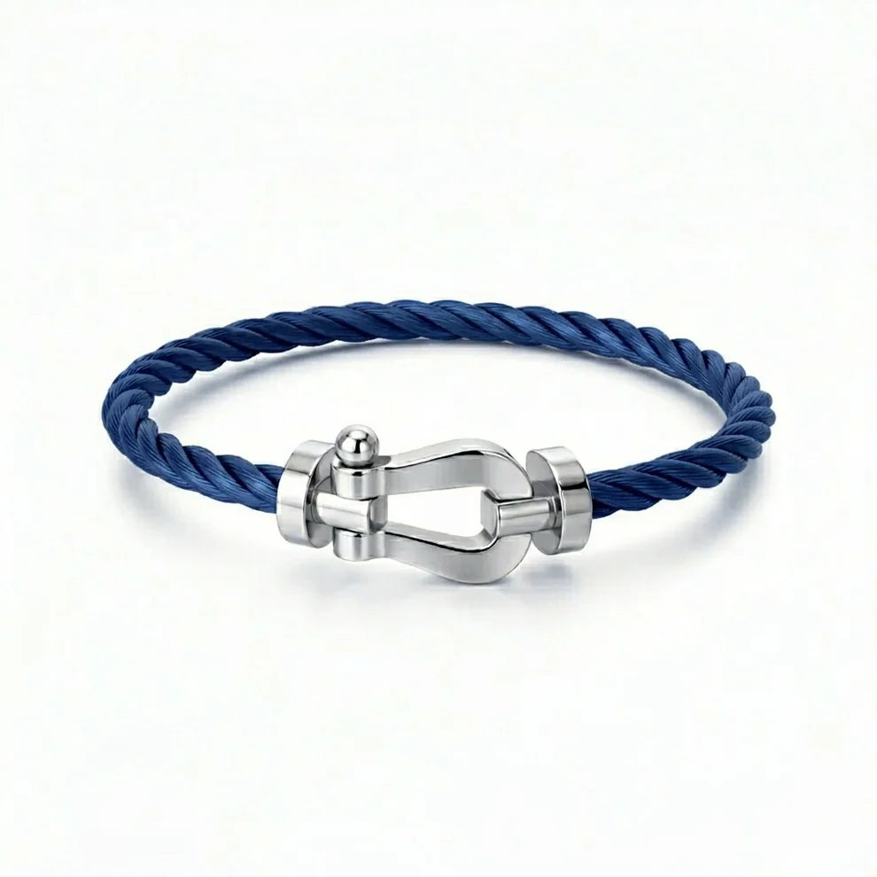 BRACELET CABLE BLUE ARGENTE ( FRAD)