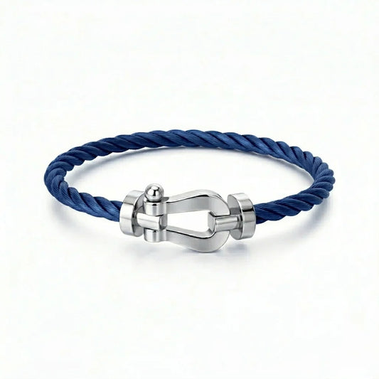 BRACELET CABLE BLUE ARGENTE ( FRAD)