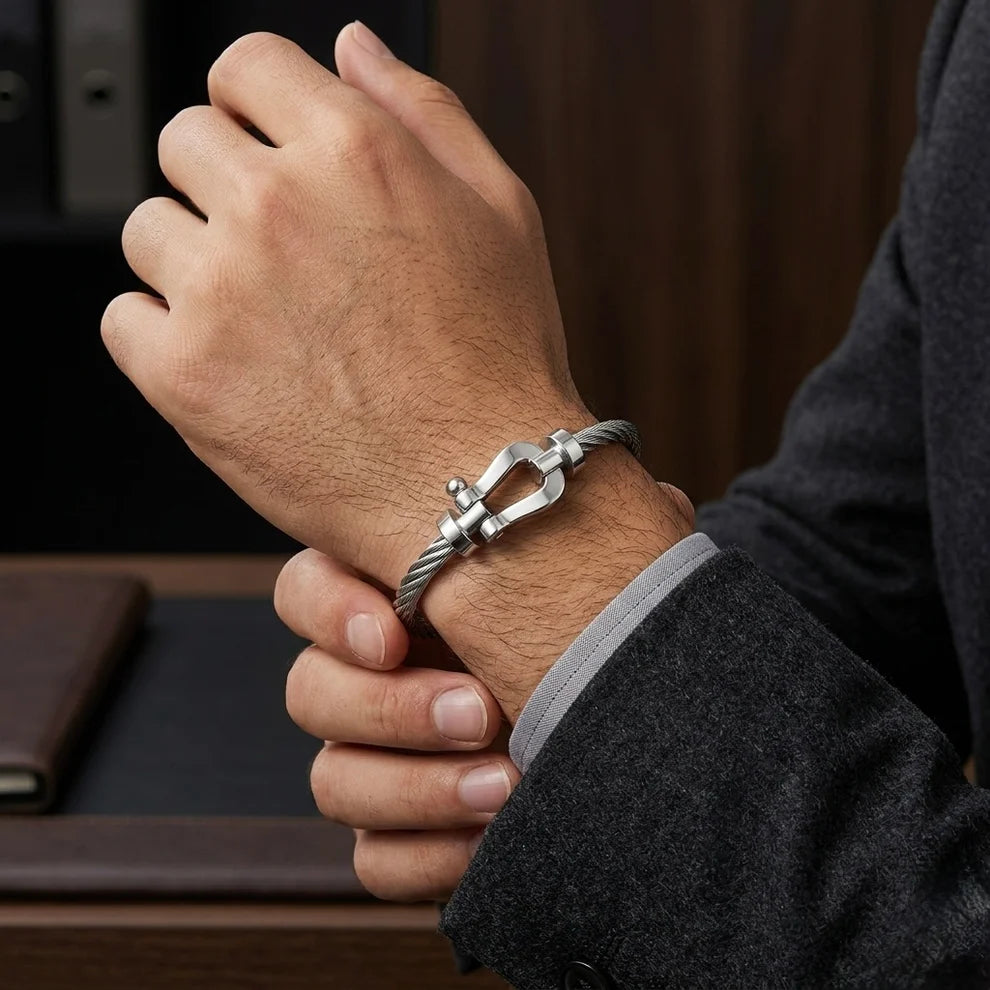 BRACELET CABLE ARGENTÉ ( FRAD)