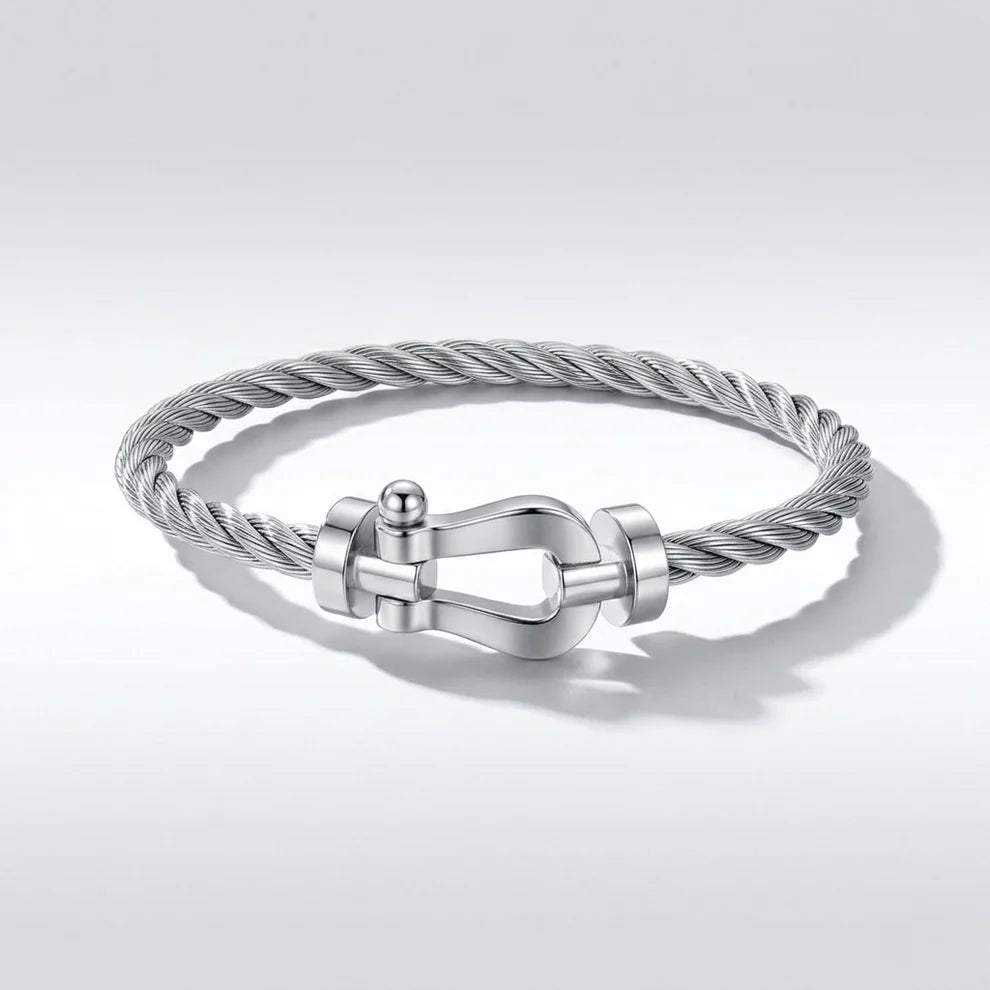 BRACELET CABLE ARGENTÉ ( FRAD)
